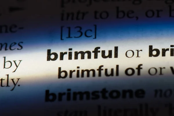 Brimful Słowo Słowniku Koncepcja Brimful — Zdjęcie stockowe