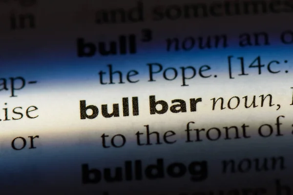 bull bar word in a dictionary. bull bar concept.