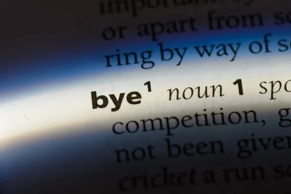 Bye Woord Een Woordenboek Bye Concept — Stockfoto