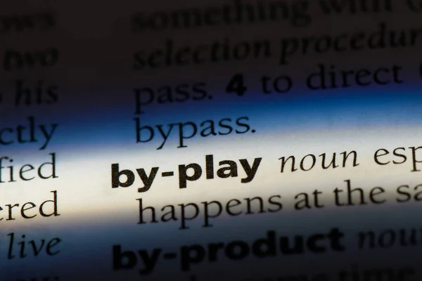 by-play word in a dictionary. by-play concept.