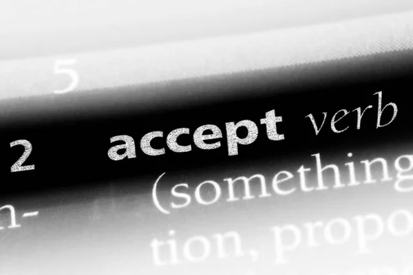 Accept Word Dictionary Accept Concept — Stock Photo, Image