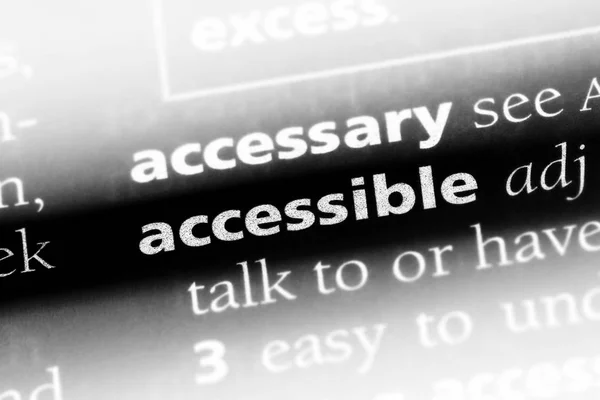 Accessible Word Dictionary Accessible Concept — Stock Photo, Image