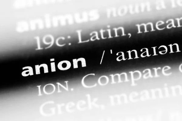 Anion Word Dictionary Anion Concept — Stock Photo, Image