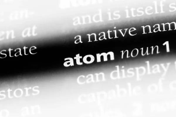 Atom Λέξη Ένα Λεξικό Atom Έννοια — Φωτογραφία Αρχείου