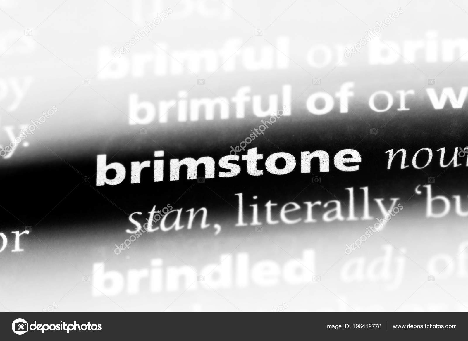 Brimstone Word Dictionary Brimstone Concept ⬇ Stock Photo, Image by