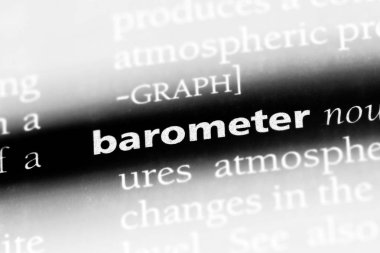 Barometre Word'de bir sözlük. Barometre kavramı.