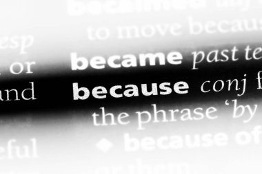 Çünkü bir sözlüğü'ndeki sözcüğü. Çünkü kavramı.