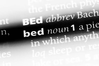 Yatak Word'de bir sözlük. yatak konsepti.