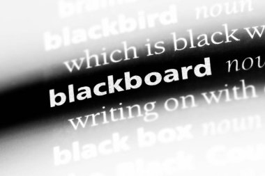 Blackboard Word'de bir sözlük. yazı tahtası kavramı.