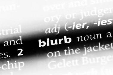 blurb word in a dictionary. blurb concept. clipart