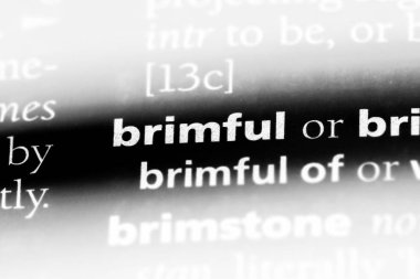 brimful tek kelimeyle bir sözlük. brimful kavramı.