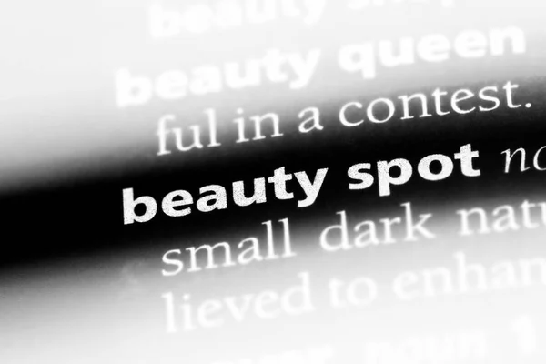 Beauté Spot Mot Dans Dictionnaire Concept Tache Beauté — Photo