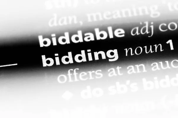 Bidding Word Dictionary Bidding Concept — Stock Photo, Image