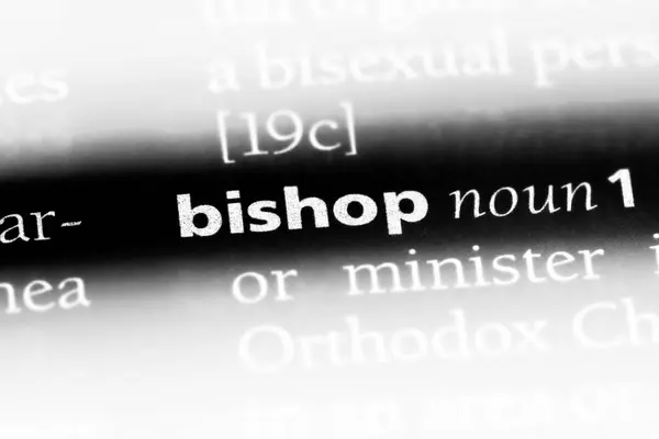 Bishop Word Diccionario Concepto Obispo — Foto de Stock