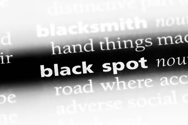 black spot word in a dictionary. black spot concept.