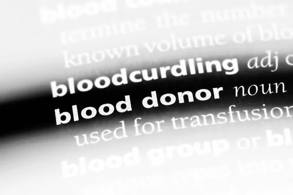 Palabra Donante Sangre Diccionario Concepto Donante Sangre — Foto de Stock