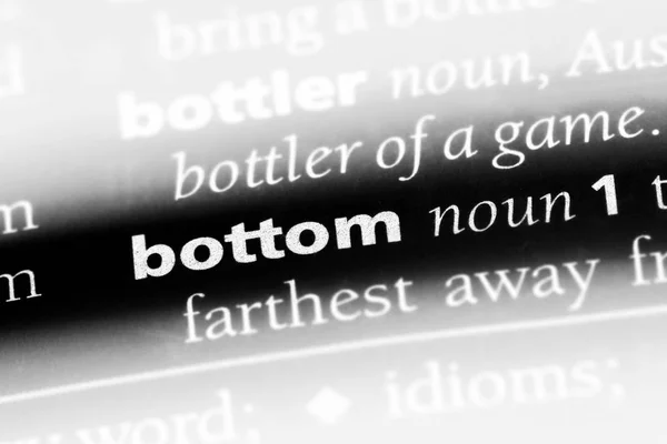 Bottom Word Dictionary Bottom Concept — Stock Photo, Image