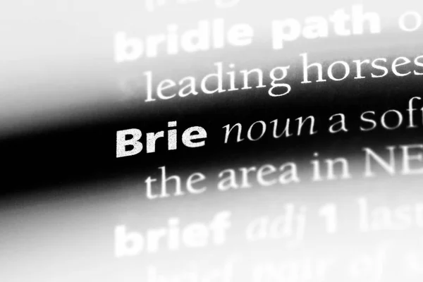 Brie Słowo Słowniku Koncepcja Brie — Zdjęcie stockowe