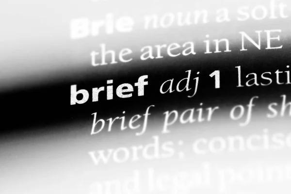 brief word in a dictionary. brief concept.