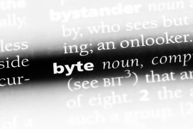 bayt Word'de bir sözlük. bayt kavramı.