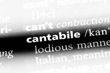 bir sözlüğü'ndeki Cantabile sözcüğü. Cantabile kavramı.