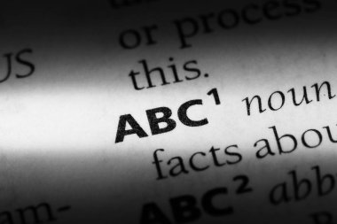 bir sözlüğü'ndeki ABC sözcüğü. ABC kavramı.