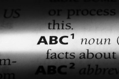 bir sözlüğü'ndeki ABC sözcüğü. ABC kavramı.