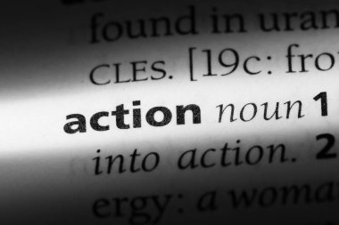 bir Sözlüğü'ndeki eylem sözcüğü. eylem kavramı.