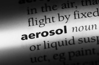 Aerosol Word'de bir sözlük. Aerosol kavramı.