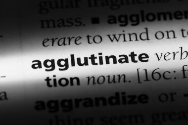 bir sözlüğü'ndeki sözcüğü agglutinate. kavram agglutinate.