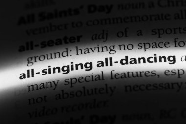 Tüm tüm dans kelime sözlükte şarkı. Tüm tüm dans kavramı şarkı.