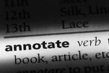 bir sözlüğü'ndeki sözcüğü açıklama ekleyin. kavram açıklama ekleme.