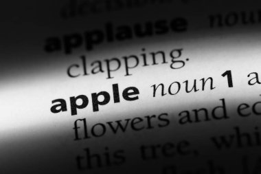 elma Word'de bir sözlük. elma kavramı.