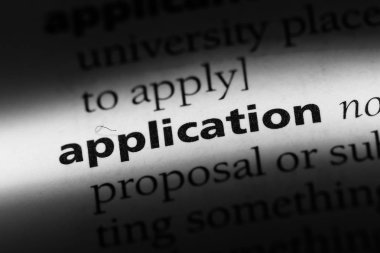 Uygulama Word'de bir sözlük. Uygulama kavramı.