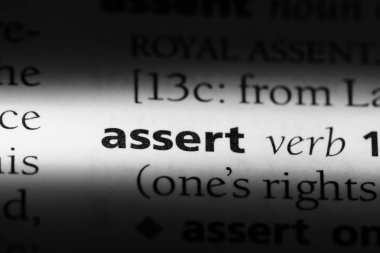 bir sözlüğü'ndeki sözcüğü onaylama işlemi. kavram iddia.