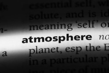 atmosfer Word'de bir sözlük. atmosfer kavramı.