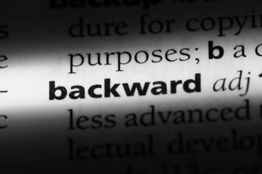 Geriye tek kelimeyle bir sözlük. geriye doğru kavramı.