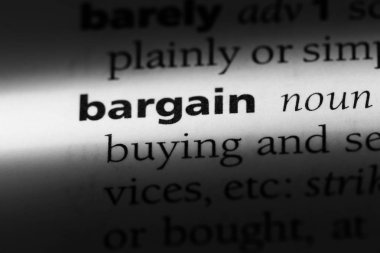 pazarlık Word'de bir sözlük. pazarlık kavramı.
