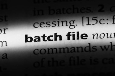 toplu iş dosyasını Word'de bir sözlük. toplu iş dosyası kavramı.