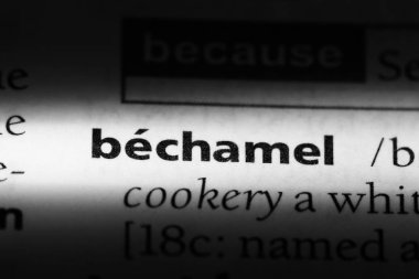 Beşamel Word'de bir sözlük. Beşamel kavramı.