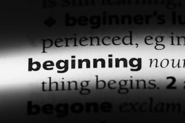 bir sözlüğü'ndeki Başlangıç sözcüğü. başlangıç kavramı.