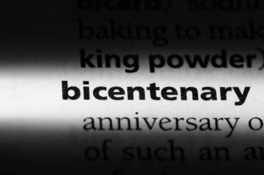 bicentenary tek kelimeyle bir sözlük. bicentenary kavramı.