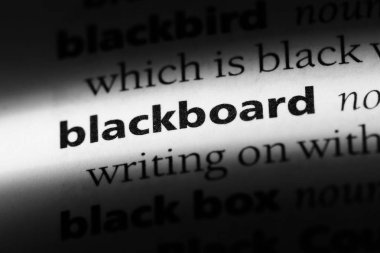 Blackboard Word'de bir sözlük. yazı tahtası kavramı.