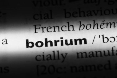 bohrium sözcük sözlüğe. bohrium kavramı.