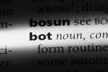 bot Word'de bir sözlük. bot kavramı.