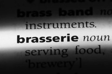 Brasserie Word'de bir sözlük. Brasserie kavramı.