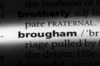 bir sözlüğü'ndeki Brougham sözcüğü. çiftliğe kavramı.