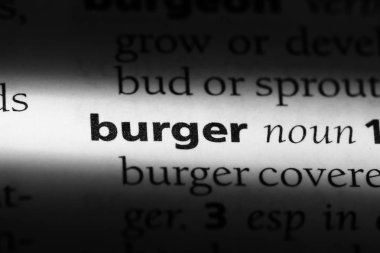 Burger Word'de bir sözlük. Burger kavramı.