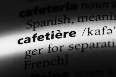 Bir sözlükte kafe kelimesi. kafe kavramı.