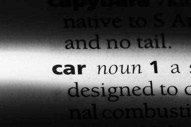Araba Word'de bir sözlük. Araba konsepti.